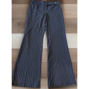 Y2K Apostrophe Pants 4 Pin Stripe Wide Flare Leg Office Siren Corpcore VTG 2000s